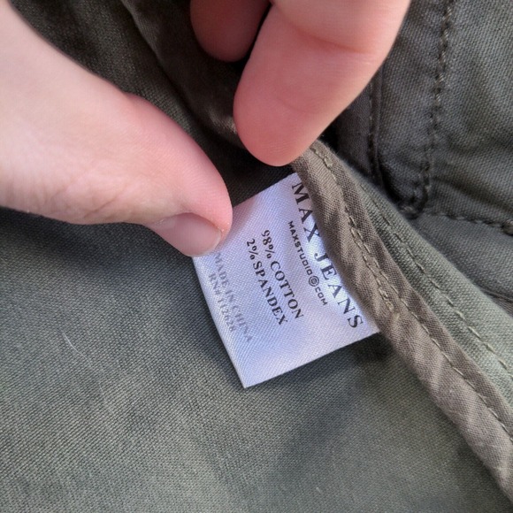 Max Jeans Women's Full Zip Utility Jacket Green Medium Drawstring Waist - Picture 9 of 13